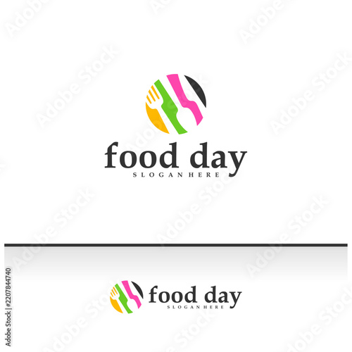 Food logo vector template. Creative Spoon, fork, and knife logo design concepts