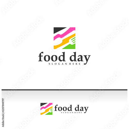 Food logo vector template. Creative Spoon, fork, and knife logo design concepts