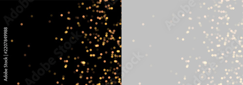 Obraz na plátně Soft golden bokeh lights scattered on a dark background with warm glowing orbs o