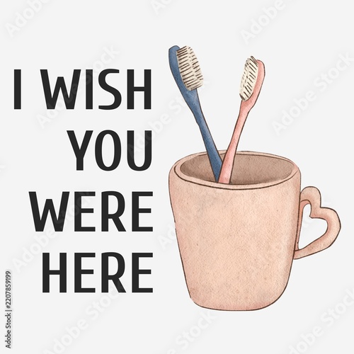 Obraz na plátně Wish you were here Instagram post template