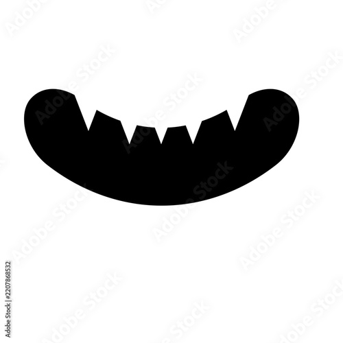 Oktoberfest Bratwurst Sausage Black Silhouette Isolated Vector