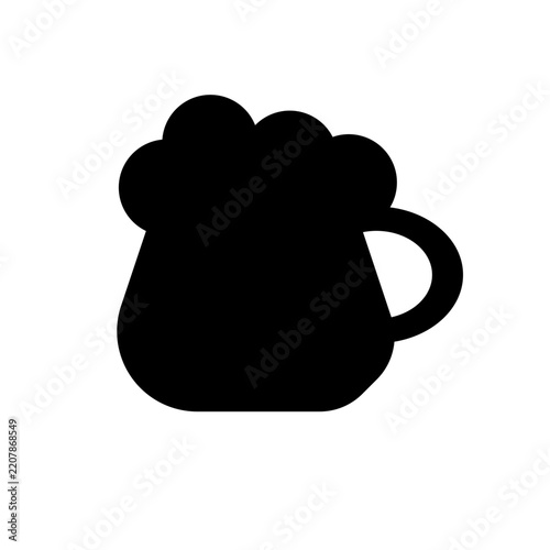 Oktoberfest Beer Glass Black Silhouette Isolated Vector