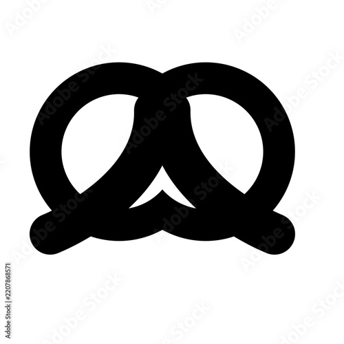 Oktoberfest Pretzel Black Silhouette Isolated Vector