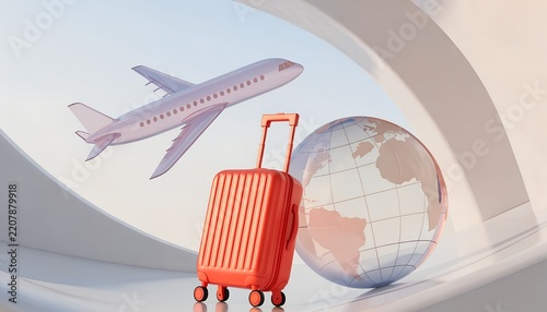 3d rendering travel holiday conceptual image