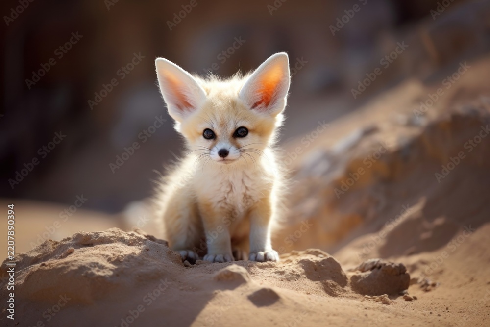 Obraz premium Cute fennec fox wildlife animal mammal.