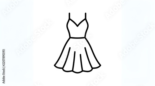 Women's Casual Summer Dress Vector Line Art Set