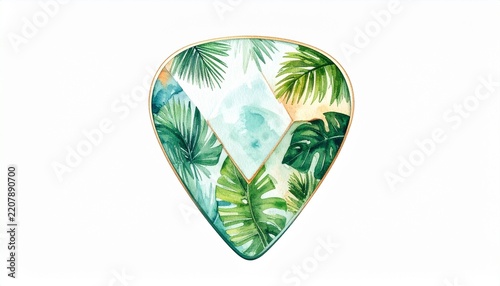 Watercolor painting of a guitar pick
