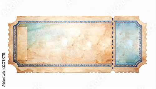 Watercolor Painting of an Event Ticket