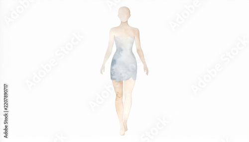 Watercolor Painting of a Single Female Figure