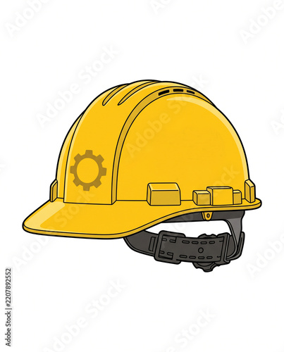 construction helmet, helmet yellow on white background