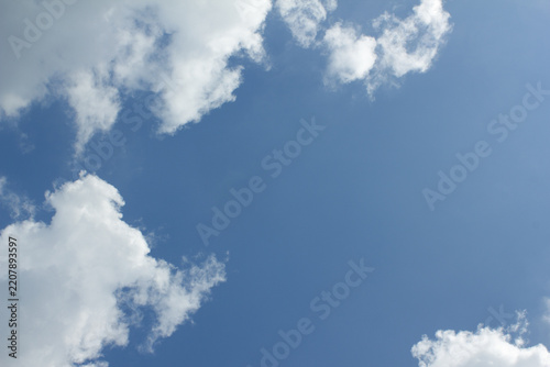 
It is a blue sky with clouds.
