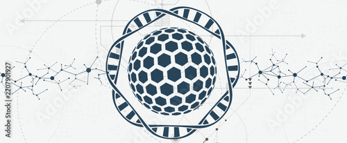 Scientists and genetic dna design, technology and science background