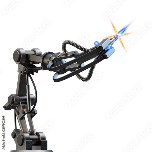 Schweißroboter auf transparentem Hintergrund