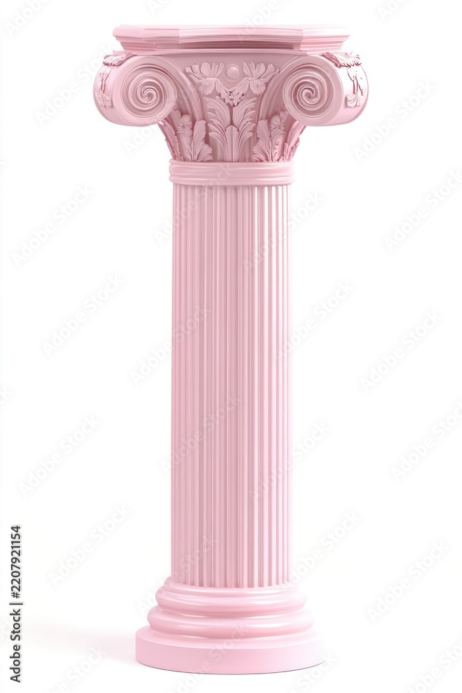 Obraz premium Pink Greek ancient column pillar architecture greek.