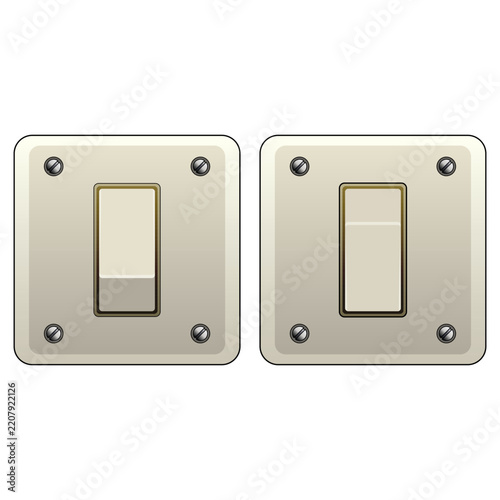 Classic Light Switch Vector On And Off Positions