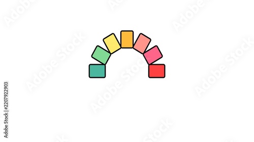 Minimalist Colorful Loading Animation of Rotating Squares, Modern UI Progress Indicator on White Background, Motion Graphics for Web and Apps