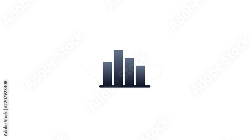 Minimalist Animated Bar Chart Icon for Business Analytics and Data Visualization, 4K Flat Design Motion Graphics