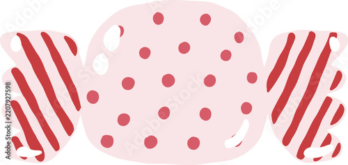 cute polka dot candy sugar food snack confectionery vector cartoon illustration