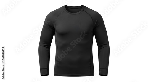 Premium Black Long Sleeve Jersey Mockup with Mockup, Jersey, Front and back view, Branding Options on White Background