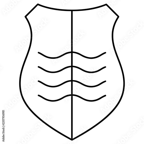 Shield with wavy lines emblem