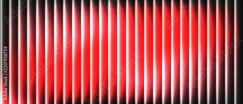 Abstract Red Neon Light Bars Background With Glowing Vertical Stripes And Dark Gradient Texture