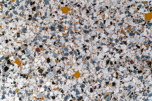 Terrazzo stone aggregate floor pattern in interior surface