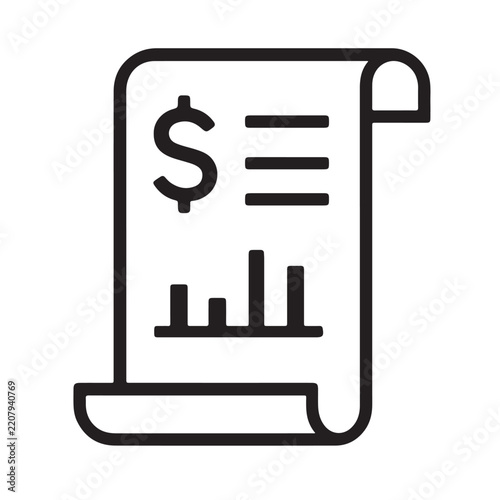 Minimalist geometric financial receipt icon