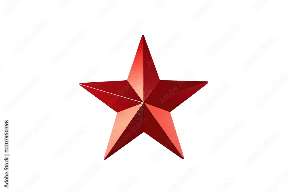 Fototapeta premium Faceted red five point hanging star