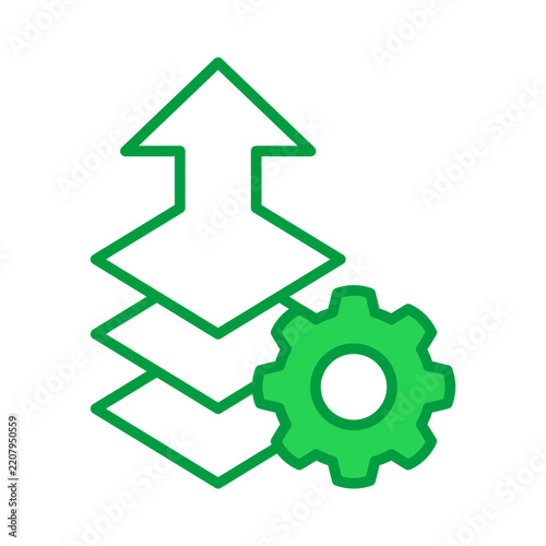 Escalation Green Filled Style Icon