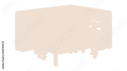 Minimalist kitchen counter vector illustration in soft cream