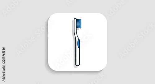 Minimalist Toothbrush Icon Graphic Illustration for Dental Hygiene, Oral Care, and Health Concepts. Clean, Modern Design.