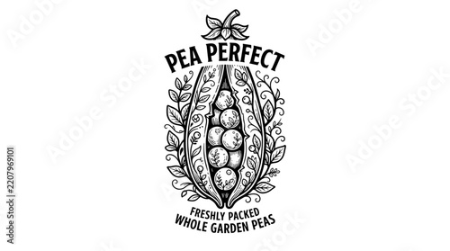 Pea Perfect Freshly Packed Whole Garden Peas Logo.