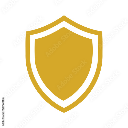 Minimalist Golden Shield Logo, Security and Protection Vector Icon
