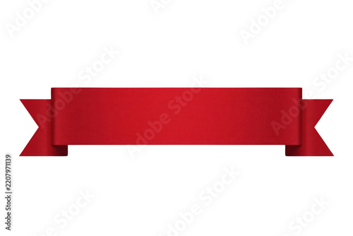 Red folded banner ribbon editable design accent