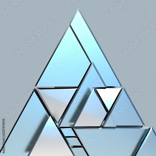 Geometric Pyramid Structure with Reflective Surfaces