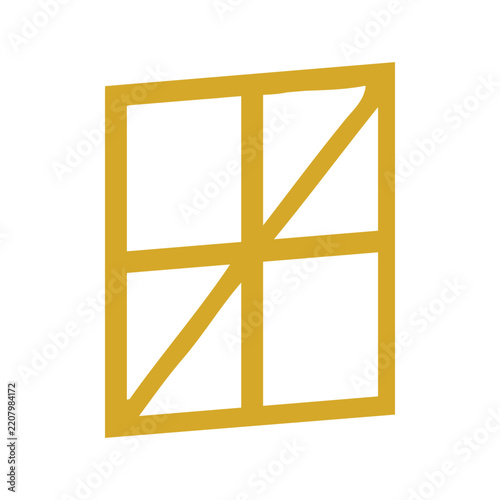 Modern Golden Window Grid Logo, Abstract Architecture and Real Estate Vector Icon