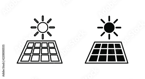 Solar panels generating power under sunlight