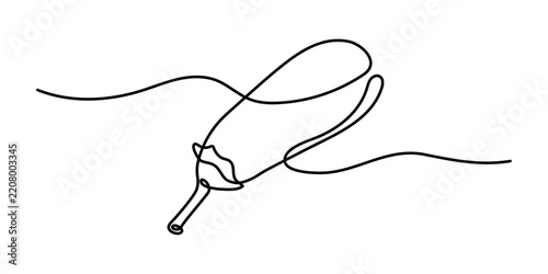 Eggplant zucchini vegetable one line art, guinea squash continuous line drawing organic healthy food grocery shopping vegan raw nutrition farm aubergine nutritional products. Editable stroke. Isolated