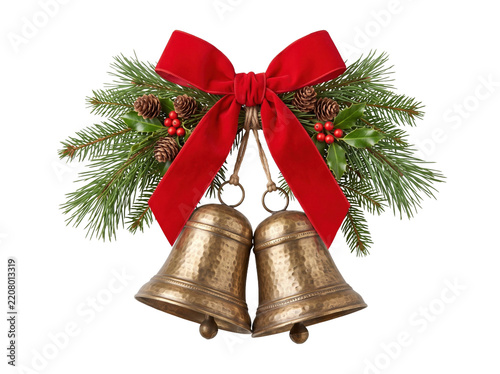 Decorative Christmas Bells With Bow