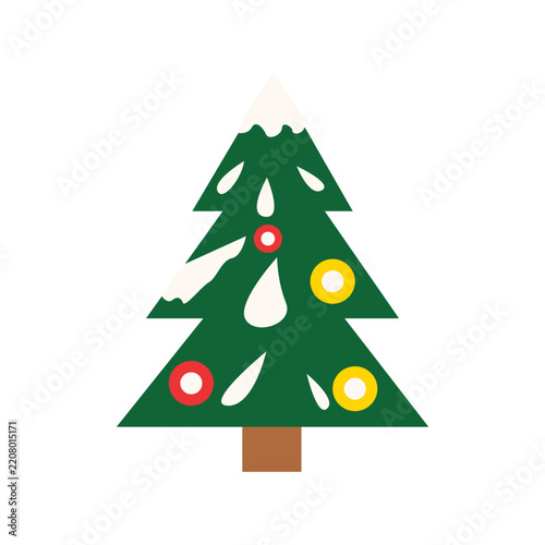 Decorated Christmas Tree Festive Holiday Decoration Icon