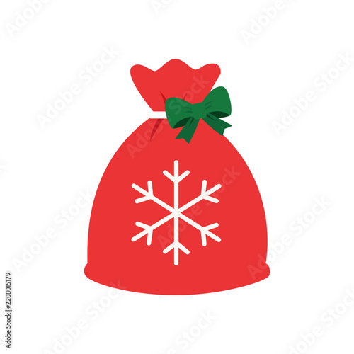 Christmas Stocking With Snowflake Holiday Icon