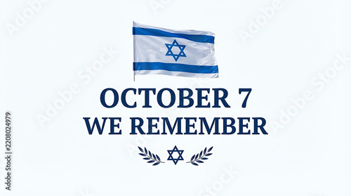 An Israeli flag waves at the top of a white background above bold dark blue text 
