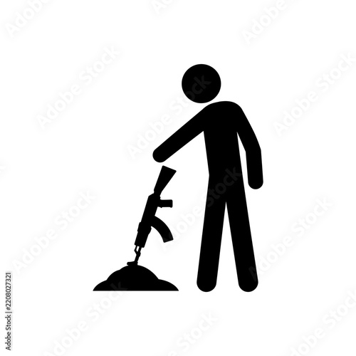 Burying weapons of conflict icon