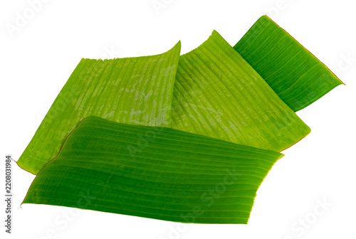 Fresh Green Banana Leaves for Food Serving Isolated on Transparent Background