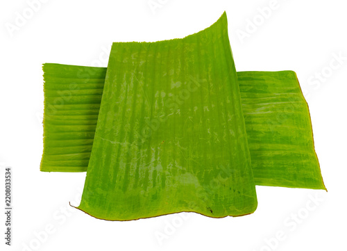 Fresh Green Banana Leaves for Food Serving Isolated on Transparent Background