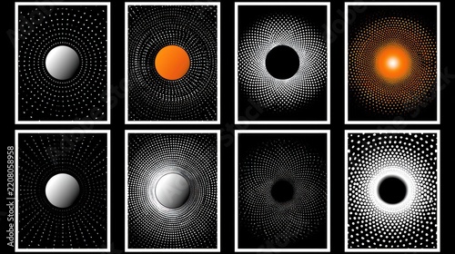 Abstract geometric orb pattern background design