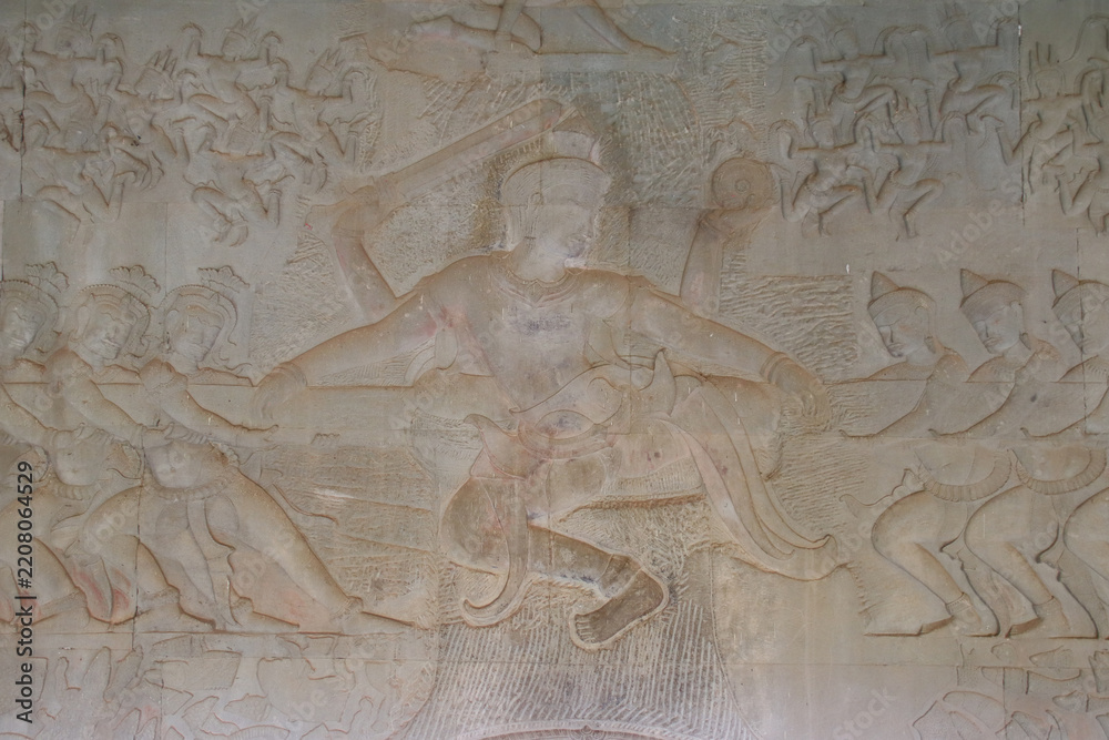 Obraz premium ruined khmer hindu and buddhist temple (angkor vat) in angkor in siem reap in cambodia 