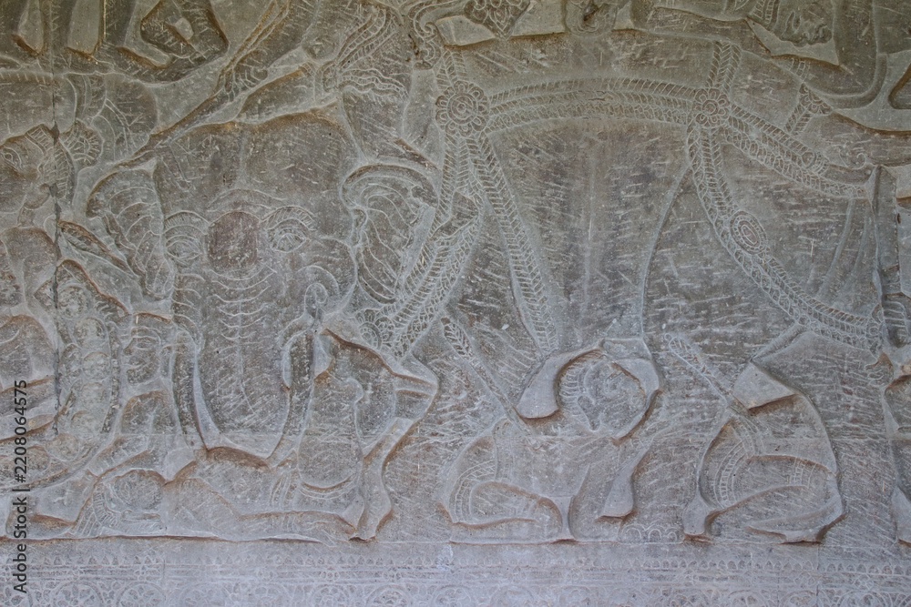 Obraz premium ruined khmer hindu and buddhist temple (angkor vat) in angkor in siem reap in cambodia 