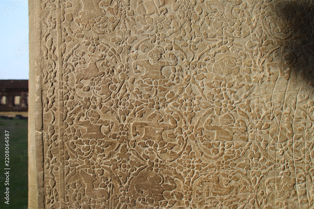 Obraz premium ruined khmer hindu and buddhist temple (angkor vat) in angkor in siem reap in cambodia 