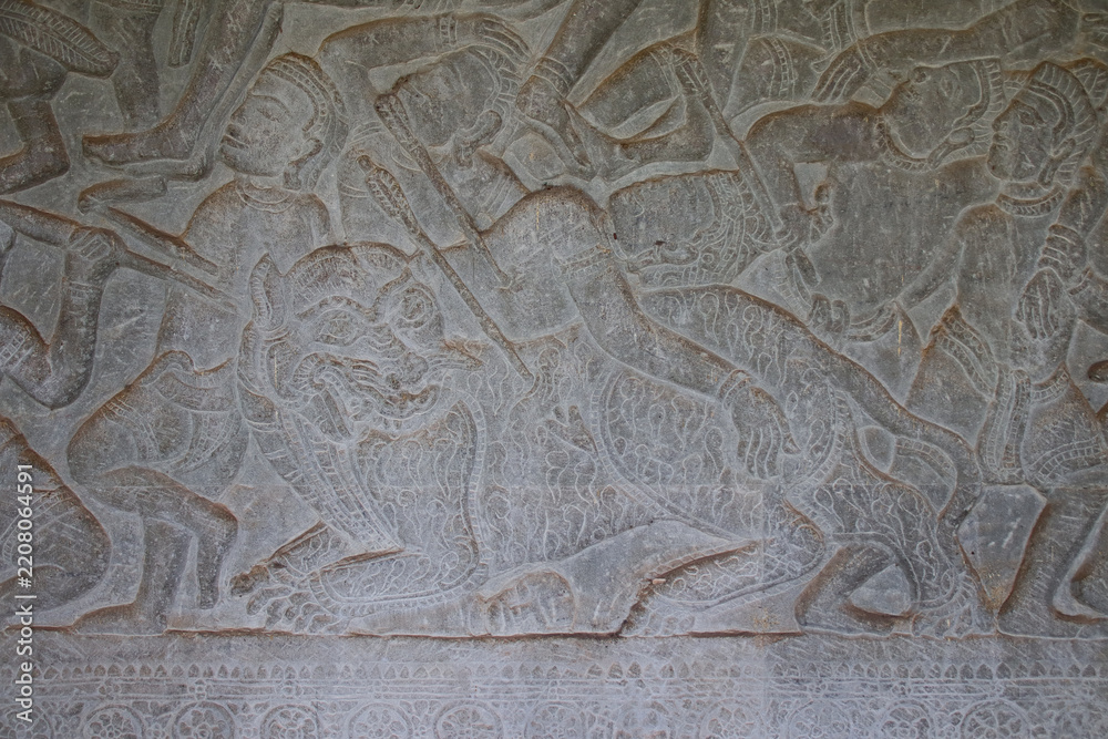 Fototapeta premium ruined khmer hindu and buddhist temple (angkor vat) in angkor in siem reap in cambodia 